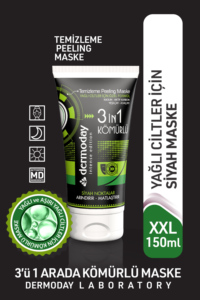 Masque au charbon Dermoday de qualité supérieure 3 en 1, 150 ml, nettoyant, exfoliant, détoxifiant, pour peaux grasses, vente en gros, export - Product Image 2
