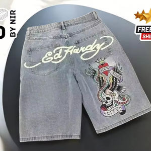 กางเกงขาสั้นผ้าเดนิมทรงหลวมสไตล์สปอร์ตสำหรับฤดูร้อน |   สตรีทแวร์สมัยใหม่ |   กางเกงฮิปฮอปขากว้าง |   กางเกงยีนส์ปักลายสำหรับผู้ชาย |   ปรับแต่งได้ตามต้องการ | - Product Image 3