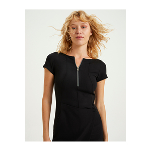 Robe de cyclisme décontractée BGN avec col zippé, sans manches, poche pour activités de plein air, modèle S23D004 - Product Image 5