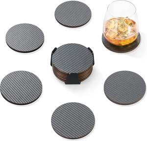 Juego de seis posavasos de ratán negro con encanto rústico hechos a mano para una decoración terrosa perfecta para el uso diario y reuniones Casuales - Product Image 3