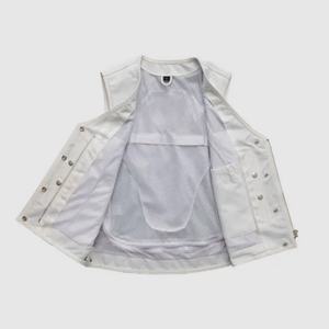 Gilet en cuir de moto de haute qualité à prix bas, logo personnalisé, léger, pour hommes, vente en gros, gilet de moto tendance - Product Image 3