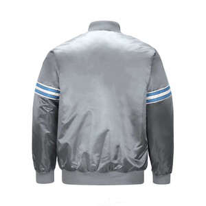 Chaqueta universitaria de satén con logotipo personalizado para hombre, chaqueta bomber de béisbol, precio de fábrica OEM - Product Image 2