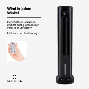 Ventilateur rafraîchisseur d'air à eau 330 m³/h, réservoir 7L, tour de refroidissement portable pour la maison, idéal pour les pièces jusqu'à 30 m², 85W, noir - Product Image 5