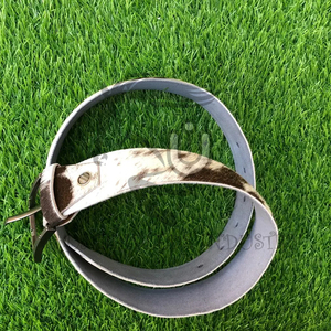 Ceinture décontractée de qualité supérieure durable à imprimé animal, en cuir de vache à poils, fabriquée à la main, respirante, légère, écologique, en alliage - Product Image 3