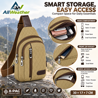 Sac bandoulière compact personnalisé X-PAC, résistant à l'eau, sac de poitrine, fermeture éclair, rangement multi-couches pour les voyages