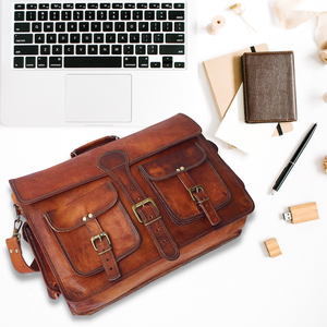High Quality Men's Genuine Leather <b>Laptop</b> Messenger Bag Stylish Casual Office Briefcase and Portable Shoulder <b>Handbag</b> - Product Image 3