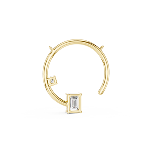 จี้เพชรทรงเหลี่ยมมรกตเพาะเลี้ยงจาก TRENDY ชุบทองคำ 18KT สีเหลือง ชุบโรเดียม ได้รับการรับรองจาก IGI เหมาะสำหรับเป็นของขวัญสุดหรูและสวมใส่ได้ทุกวัน - Product Image 3