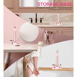 Tondeuse à poils de nez rechargeable 3-en-1 étanche pour femmes, portable, avec base de rangement pratique pour les voyages, alimentation USB, en plastique - Product Image 4