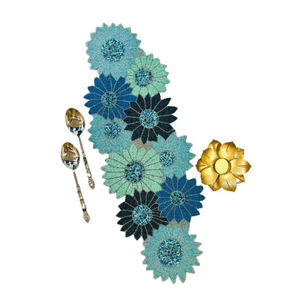 Coureur perlé résistant brodé facilement lavable et robuste fait à la main bonbons de noël perle dessus de table tapis perlé chemin de table - Product Image 2