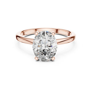 แหวนเพชรทรงรีสีเหลืองทอง 14K สำหรับผู้หญิง |   ชุดออกงาน |   เพชรที่เพาะเลี้ยงใหม่ - Product Image 2