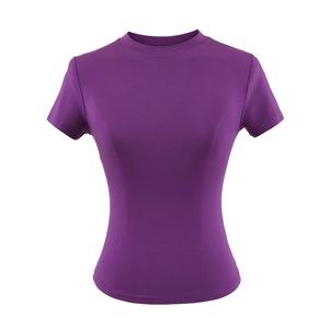 Camiseta de manga corta para mujer, ropa transpirable para mujer, Camisetas básicas ajustadas de verano, camisetas de algodón 2025, camisetas informales con cuello redondo para mujer - Product Image 3