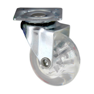 Ruota X per Mobili Trasparente Diametro. 50 Con Piastra - Product Image 1