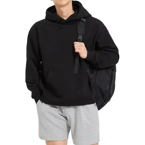 Sweat à capuche d'hiver doublé uni noir unisexe sur mesure 2026, à manches régulières, brodé, vierge, personnalisable avec impression en quantité, OEM - Product Image 6