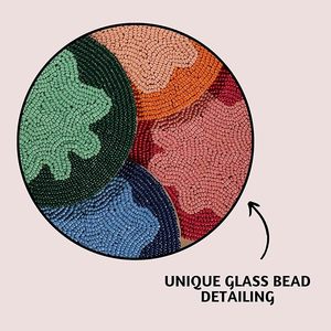 Best Theme Design Glass Beads <b>Table</b> <b>Coaster</b> Best for Parties and Other Functions Tableware Decorative Beast Design <b>Coaster</b> - Product Image 2