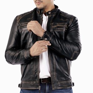 Best Design Leather Jacket for Men Customized Cowhide Leather Jacket for Men Breathable Windbreaker Quilted Men's Jackets - Product Image 1