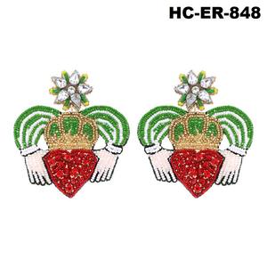 ต่างหูลูกปัดสไตล์นักออกแบบพร้อมลูกปัดแก้ว100เปอร์เซ็นต์อุปกรณ์ตกแต่งเพื่อยกระดับลุคของผู้หญิง - Product Image 3