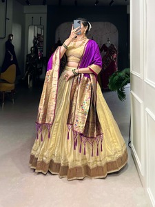 ชุดแต่งกาย2025จาก Lehenga Choli erode แบบเรียบลายลูกไม้ขอบมีเสื้อเบลาส์ราคาถูก - Product Image 5