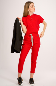 Ensembles d'uniformes extensibles avec chemise à manches courtes flexible et col montant moderne pour les équipes médicales - Product Image 3