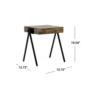 Modern Designed Natural Wood <b>Side</b> <b>Table</b> for <b>Sofa</b> Dining & Bedroom with Metal Legs-Home Decor Factory Price - Product Image 6