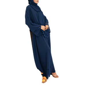 Tissus personnalisés de haute qualité modeste longueur plancher ouvert Abaya vêtements islamiques à manches longues pour femmes grande taille OEM disponible toute la saison - Product Image 3