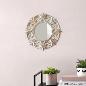 Miroir sunburst frappant avec des rayons métalliques ondulés, une pièce d'accent audacieuse et dynamique, disponible au prix de gros. - Product Image 5