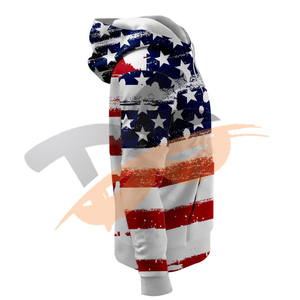 Sudaderas con capucha transpirables de sublimación con estampado 3D de bandera americana para hombre - Product Image 5