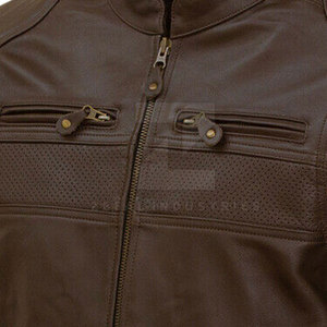 Meilleure vente en usine de veste de moto en cuir de grande taille pour hommes, matériau respirant de qualité supérieure, manches longues - Product Image 4