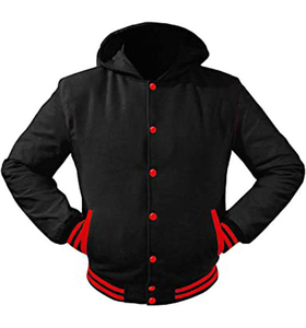 Nouveau Style Street Wear Hommes Varsity College Veste Respirant Vintage Personnalisé Patch Baseball Bomber Varsity Veste À Capuche - Product Image 3