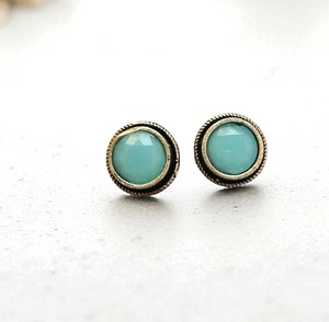 Boucles d'oreilles élégantes en pierres précieuses bleu aqua Bijoux de mode en argent allemand - Product Image 2