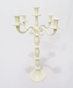 Centro de mesa niquelado candelabro Candelabro niquelado 5 brazos plata aspecto Premium Estilo Vintage clásico candelabro - Product Image 6