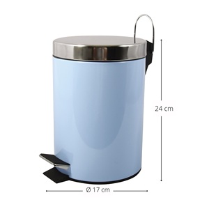 Pattumiera a pedale MSV 3L in acciaio inox blu pastello - Product Image 3