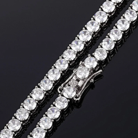 Femmes Hommes 3mm 4mm 5mm 6mm Moissanite Diamond Miami Cuban Link Chain Hip Hop Jewelry Iced Out Tennis Choker Necklace