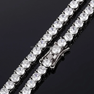 Mujeres Hombres 3mm 4mm 5mm 6mm Moissanite Diamond Miami Cuban Link Chain Hip Hop Jewelry Iced Out Tennis Gargantilla Collar - Product Image 3