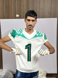 Nouvel arrivage d'uniforme personnalisé football américain matériel sergé silicone spandex OEM sublimé uniforme football personnalisé - Product Image 4