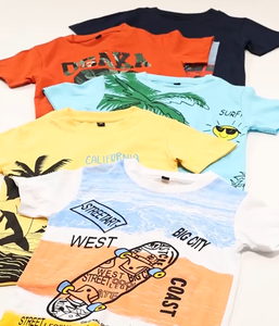 Prix usine vente chaude T-shirt à manches courtes pour enfants 100% coton tricoté filles garçons coupe ajustée saison d'été - Product Image 3