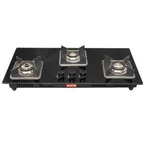 Table de cuisson à gaz GPL encastrable KIMATSU à 3 brûleurs avec allumage électronique et surface en verre, garantie 1 an pour usage hôtelier et domestique - Product Image 1