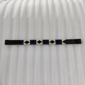Bandeaux de polo en cuir fait à la main sur des bandeaux de cheval de polo en cuir véritable - Product Image 6