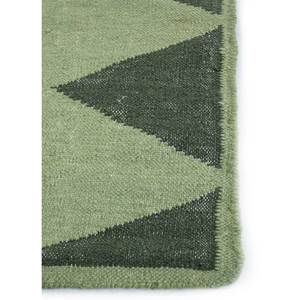 พรมปูพื้นลายเรขาคณิต 3 มิติ รุ่น Indusbar วัสดุวิสโคสและขนสัตว์ ทอแบบแบน รุ่น DWRM-4009 สีเขียว รูปทรงสี่เหลี่ยมผืนผ้า เหมาะสำหรับทางเดินและห้องนั่งเล่น - Product Image 4