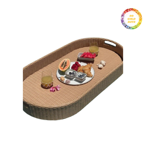 Bandeja flotante de primera calidad: hermoso diseño de ratán para servir, organizar y exhibir a un costo asequible - Product Image 5