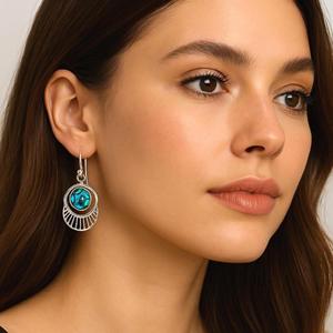 Abalone <b>Earrings</b>, Sterling Silver Paua Shell <b>Dangle</b> Drop Jewelry - Product Image 2
