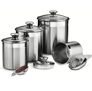 โถเครื่องปรุงอาหารสแตนเลสขนาดกำหนดเองได้โถใส่น้ำตาลพร้อมฝาสำหรับห้องครัวในบ้าน - Product Image 1