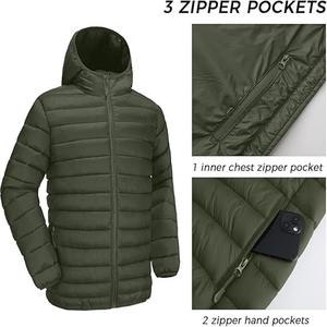 Custom <b>Top</b> High Quality Men's <b>Bubble</b> Jacket Puffer Coat Lightweight Zipper up Hooded Puffer Jackets for Men - Product Image 6