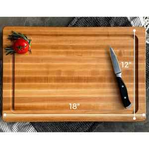 Stylish Wooden Kitchen Board for Slicing, <b>Dicing</b>, and Serving, Food-Grade, Easy to Clean, Highly Durable with Stainless Steel - Product Image 3