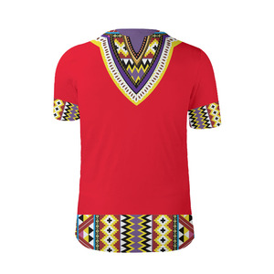 Camiseta de gran tamaño con estampado de bandera y Kente, fabricante de camisetas con bajo MOQ, ropa africana, Camiseta con estampado de soplo - Product Image 2