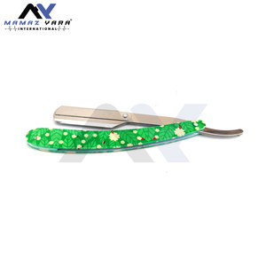 Navajas de barbero recubiertas de papel, de acero inoxidable, rectas, con bloqueo giratorio, OEM, para afeitar, de una sola hoja, para dar forma a la barba con suavidad - Product Image 3