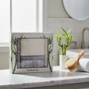 Juego de Toallas de Hotel de Bambú y Algodón de 4 Piezas, 50x80 70x135cm, 550 GSM, Premium, Absorbentes, Ecológicas y Antibacterianas, Venta al Por Mayor - Product Image 1