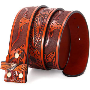 <b>Kids</b> Bullhead Full Grain Leather <b>Belt</b> Premium Cow Hide Custom Beaded Designs Luxury <b>Belts</b> Ready to Ship Unisex - Product Image 1