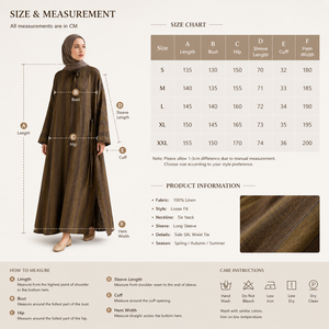 Custom Striped Abaya <strong>Maxi</strong> <strong>Dress</strong> | Lightweight <strong>Linen</strong> Blend Loose Fit Modest Wear Manufacturer for EU Brands - Product Image 5