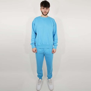 Conjunto de sudadera y pantalones de chándal con cuello redondo de mezcla pesada para hombre, chándal de dos piezas duradero y cálido para uso diario informal - Product Image 1