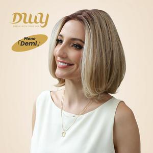 Peluca Corta Bob sin Pegamento Demi C-DWY, con Frente de Encaje Transparente, Parte Libre, Cabello Sintético Rubio - Product Image 1